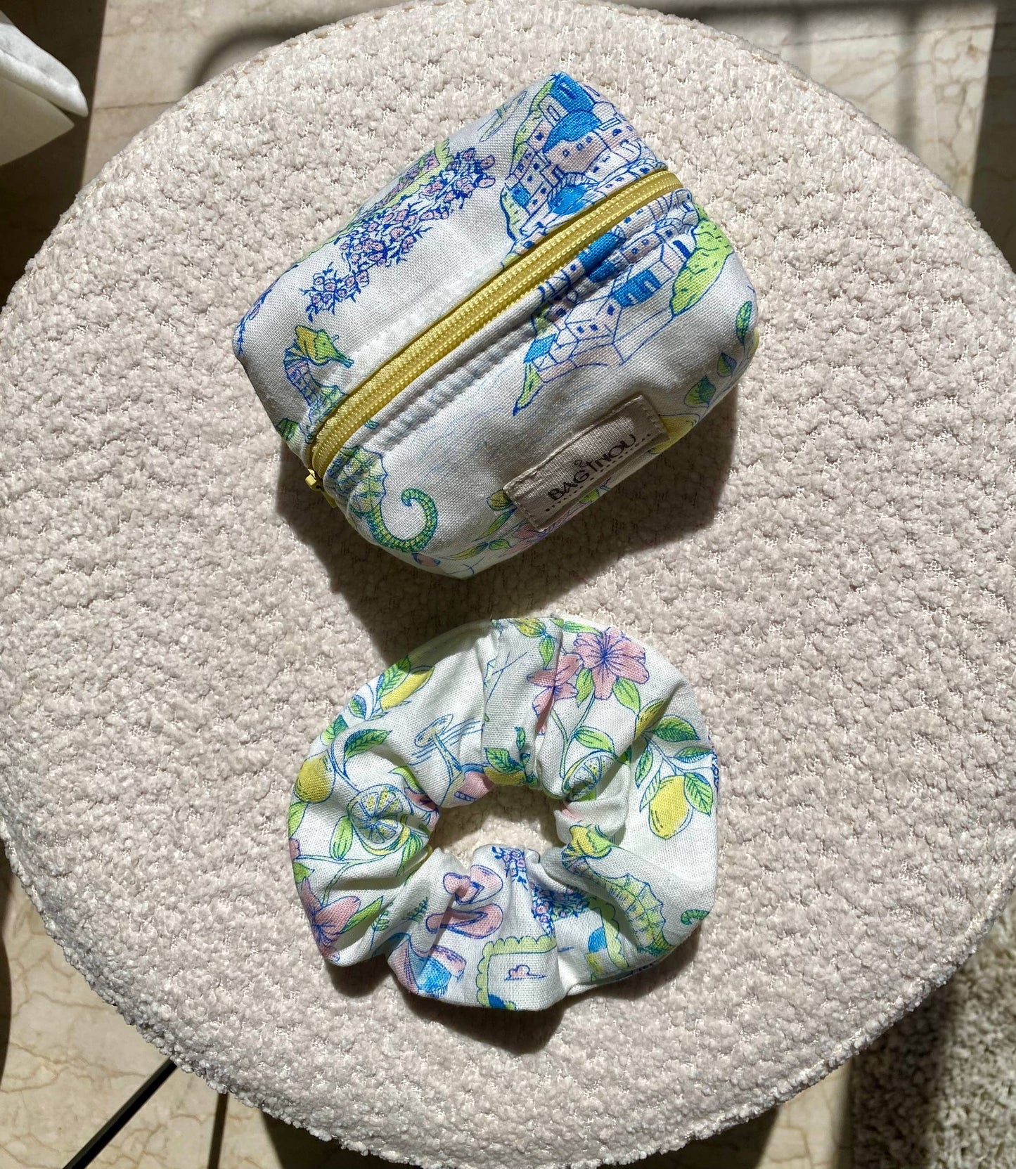 🍋 Summer Escape - Sac Tote Bag Réversible (2 Faces) +  1 chouchou
