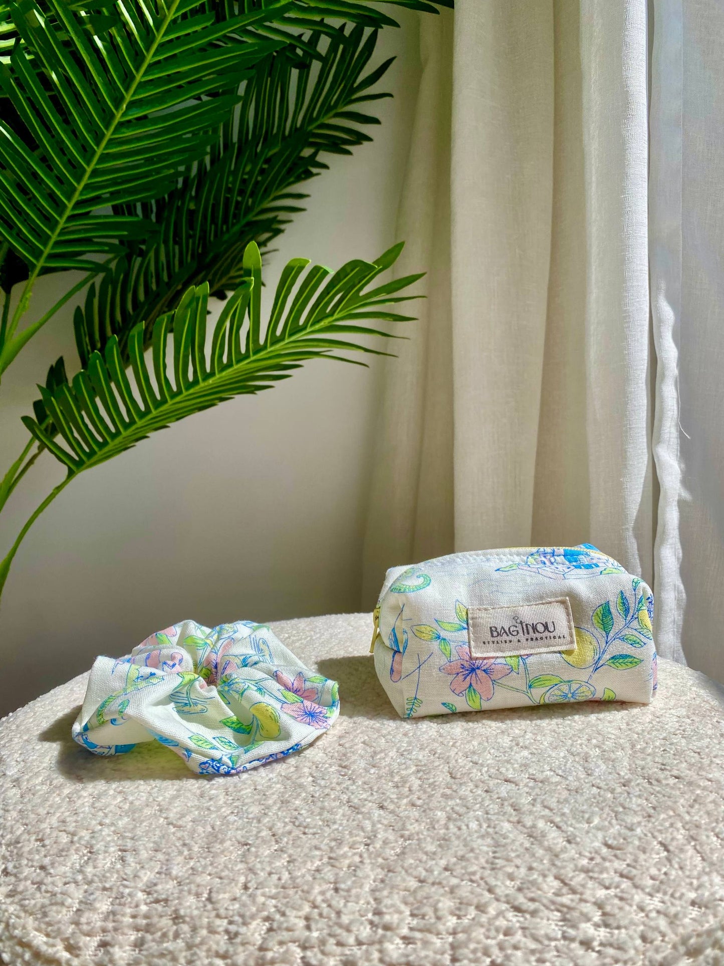 🍋 Summer Escape - Sac Tote Bag Réversible (2 Faces) +  1 chouchou
